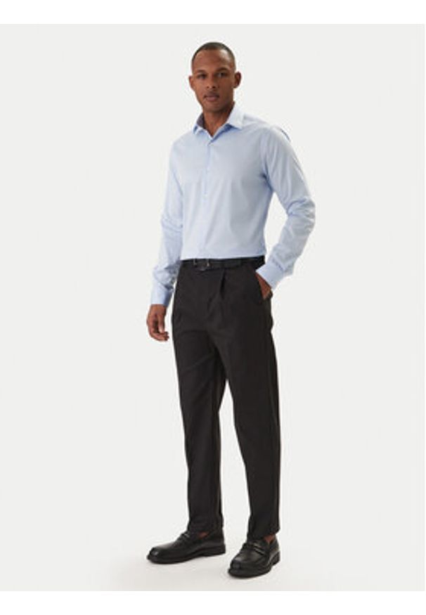 Calvin Klein Chinosy LV04LE612G Czarny Tapered Fit. Kolor: czarny. Materiał: bawełna