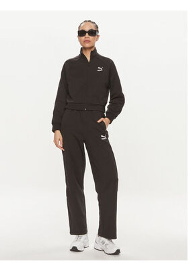 Puma Bluza T7 624211 Czarny Relaxed Fit. Kolor: czarny. Materiał: bawełna, syntetyk