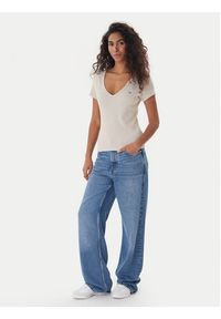 Tommy Jeans T-Shirt Essential DW0DW17385 Beżowy Slim Fit. Kolor: beżowy. Materiał: bawełna #2