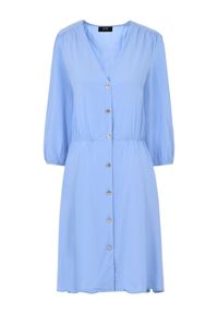 Ochnik - Błękitna przewiewna sukienka. Kolor: niebieski. Materiał: wiskoza