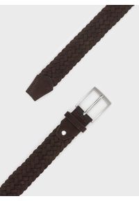Pako Lorente - Brązowy pleciony pasek męski P20WF-PX-005-A. Kolor: brązowy. Materiał: bawełna, poliester. Styl: klasyczny, casual