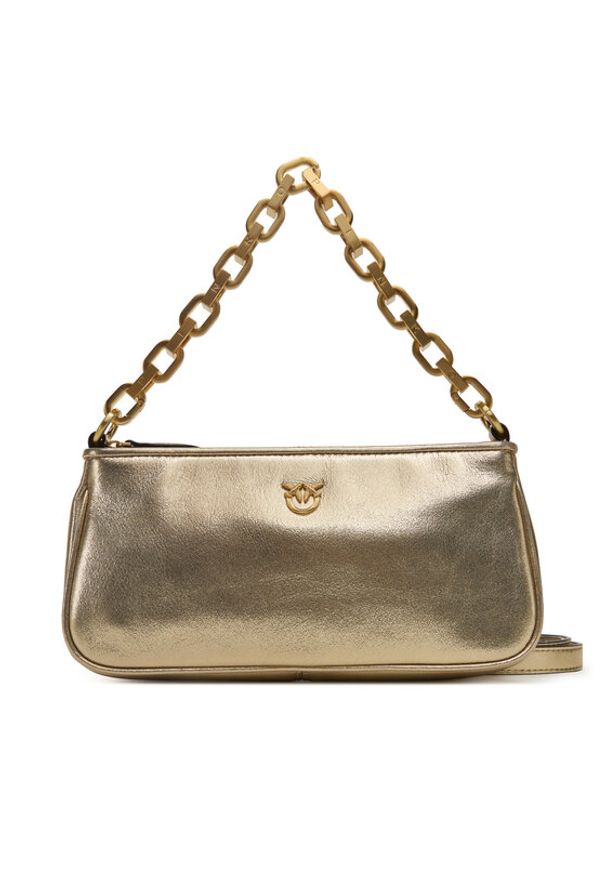 Pinko - PINKO Torebka Half Moon Baguette Mini AI 25-26 PLTT 105069 A2O9 Złoty. Kolor: złoty. Materiał: skórzane