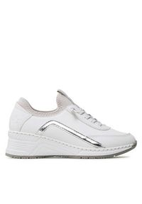 Rieker Sneakersy N4351-80 Biały. Kolor: biały. Materiał: skóra #5
