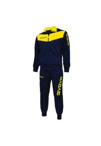 Givova - Dres Męski Tuta Visa. Kolor: żółty, niebieski, wielokolorowy. Materiał: dresówka
