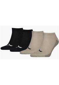 ZEAGLE - Zestaw 4 par beżowych skarpet Puma - wygoda i styl. Kolor: czarny, beżowy, wielokolorowy. Materiał: elastan, bawełna, poliamid #1