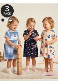 Sinsay - Bawełniane sukienki dresowe 3 pack - kremowy. Kolor: kremowy. Materiał: bawełna, dresówka #1