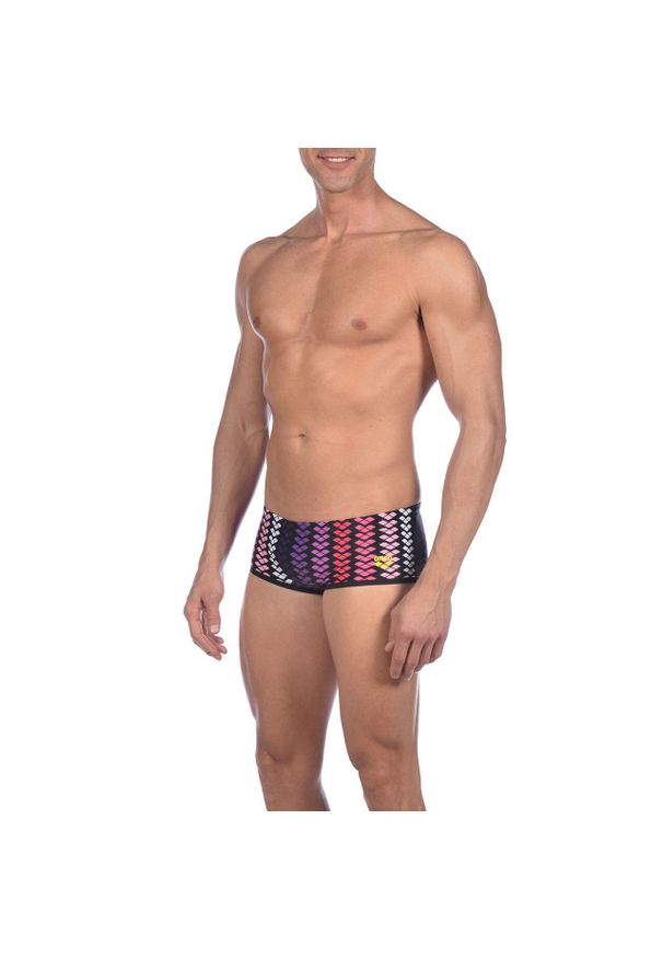 Kąpielówki męskie Arena M One Logo Stripe Low Wait Short. Kolor: czarny