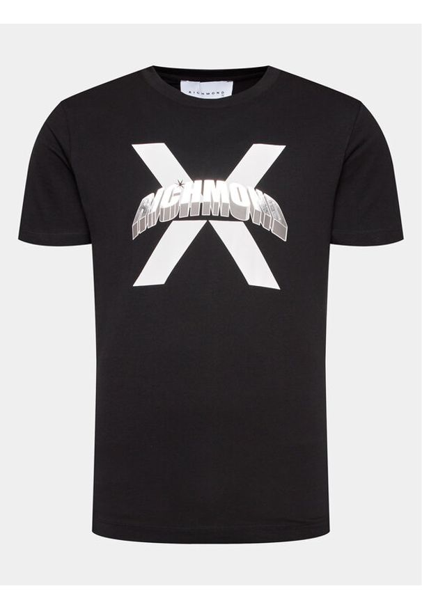 Richmond X T-Shirt UMA23007TS Czarny Regular Fit. Kolor: czarny. Materiał: bawełna
