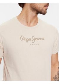 Pepe Jeans T-Shirt Eggo N PM508208 Beżowy Regular Fit. Kolor: beżowy. Materiał: bawełna #4