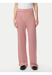 Pieces Spodnie materiałowe Manilla 17155071 Czerwony Wide Leg. Kolor: czerwony. Materiał: bawełna