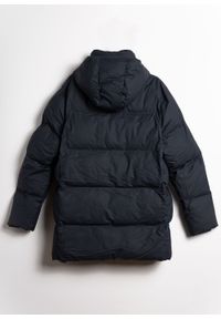 Kurtka zimowa unisex granatowa Rains Boxy Puffer Parka. Okazja: na co dzień. Typ kołnierza: kołnierzyk stójkowy. Kolor: niebieski. Materiał: poliester, nylon, puch, polar, tkanina. Sezon: zima. Styl: casual