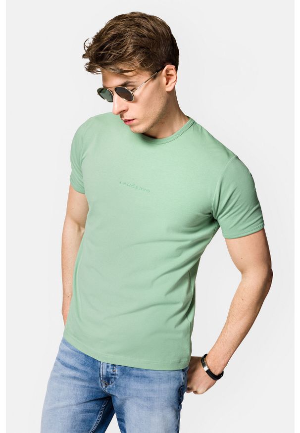 Lancerto - Koszulka Jasnozielona z Bawełną Steph. Kolor: zielony. Materiał: bawełna, elastan