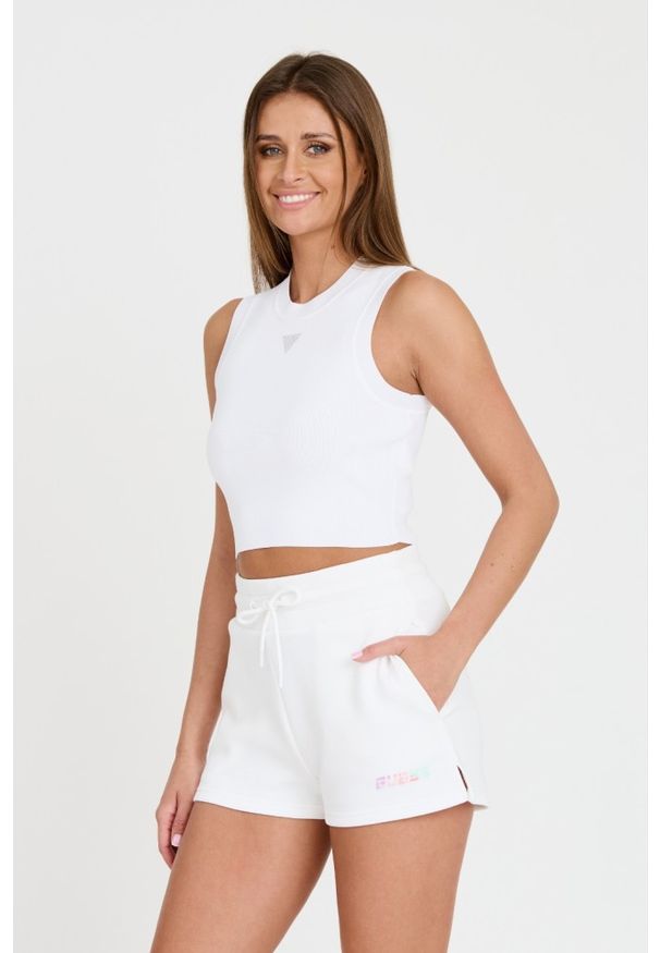Guess - GUESS Biały damski top Alexia Tank, Rozmiar M. Kolor: biały