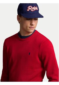 Polo Ralph Lauren Sweter 710810846017 Czerwony Regular Fit. Typ kołnierza: polo. Kolor: czerwony. Materiał: bawełna #3