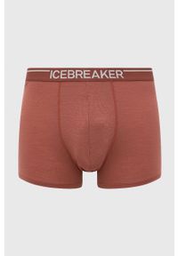Icebreaker bokserki męskie kolor bordowy. Kolor: czerwony. Materiał: wełna