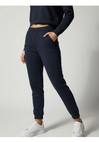 Sinsay - Spodnie dresowe jogger - granatowy. Kolor: niebieski. Materiał: dresówka