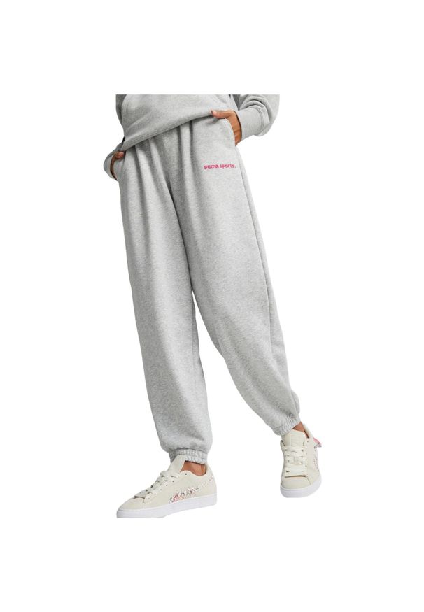 Spodnie Puma Team Sweatpants Tr, Kobiety. Kolor: szary. Materiał: materiał, bawełna. Sport: fitness