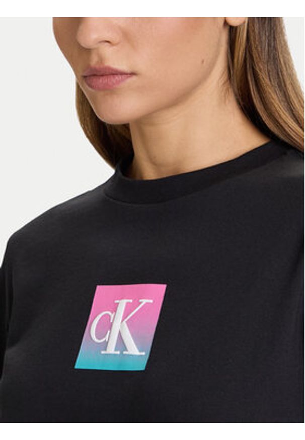 Calvin Klein Jeans T-Shirt Classic Monogram LV047D874G Czarny Regular Fit. Kolor: czarny. Materiał: bawełna