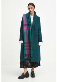 medicine - Medicine płaszcz z domieszką wełny kolor zielony przejściowy dwurzędowy. Kolor: zielony. Materiał: wełna. Wzór: aplikacja. Styl: klasyczny #3