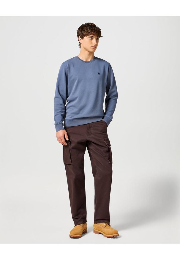 Wrangler - WRANGLER MĘSKA BLUZA SIGN OFF CREW Grisallie 112357335 W6589008823