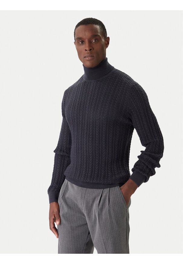 JOOP! Golf Danilor 30047372 Granatowy Modern Fit. Typ kołnierza: golf. Kolor: niebieski. Materiał: syntetyk