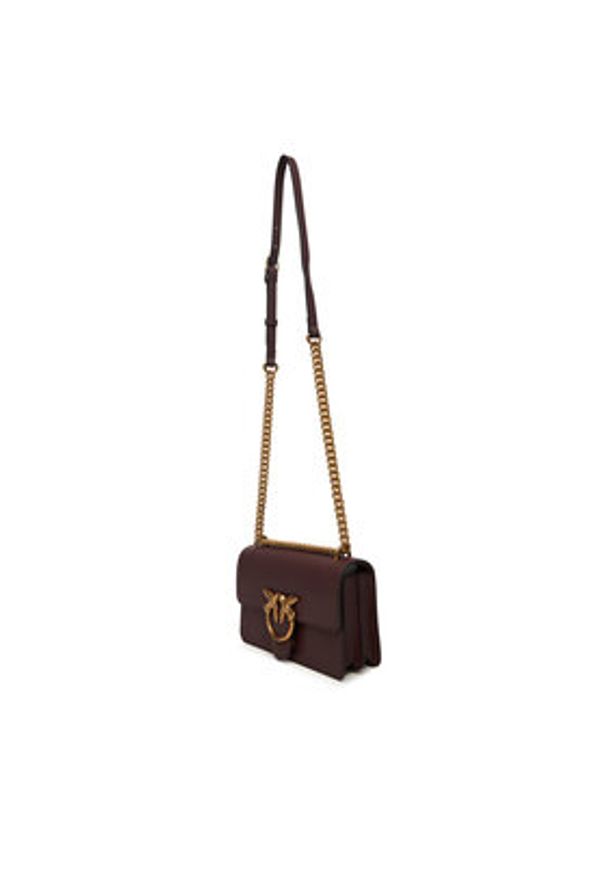 Pinko - PINKO Torebka Love One Mini Dc Al 25-26 PLTT 100074 A0F1 Bordowy. Kolor: czerwony. Materiał: skórzane