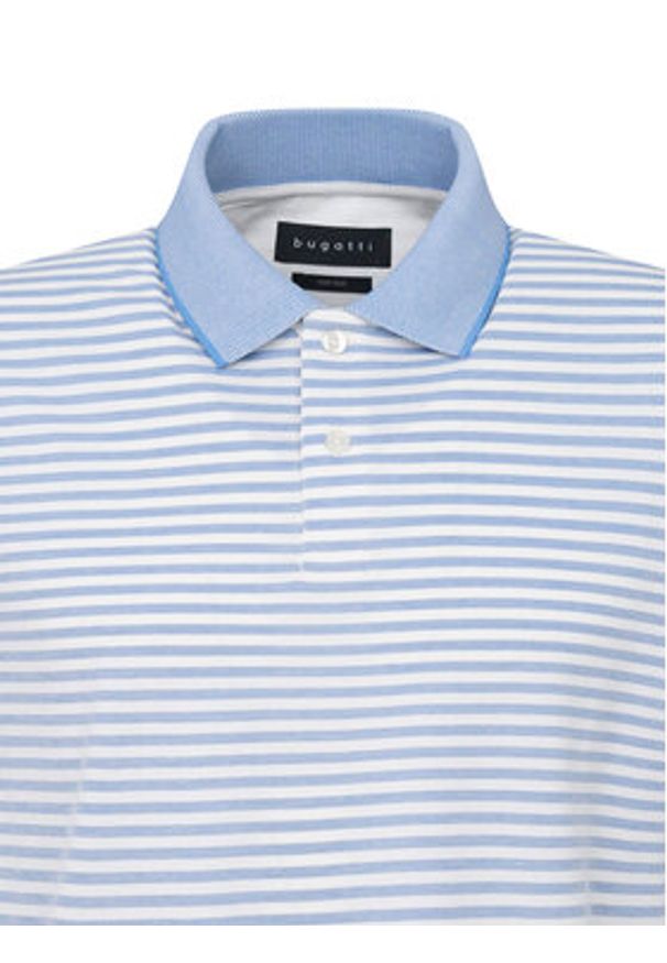 Bugatti Polo 8150-75092C Biały Regular Fit. Typ kołnierza: polo. Kolor: biały. Materiał: bawełna