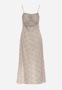 Born2be - Zielona Rozkloszowana Sukienka Ozdobiona Geometrycznym Wzorem Taelissa. Okazja: na co dzień. Kolor: zielony. Wzór: geometria, aplikacja. Sezon: wiosna, lato. Styl: elegancki, casual #3