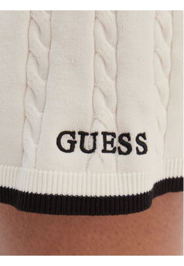 Guess Spódnica mini V6RD07 Z4652 Écru Regular Fit. Materiał: syntetyk