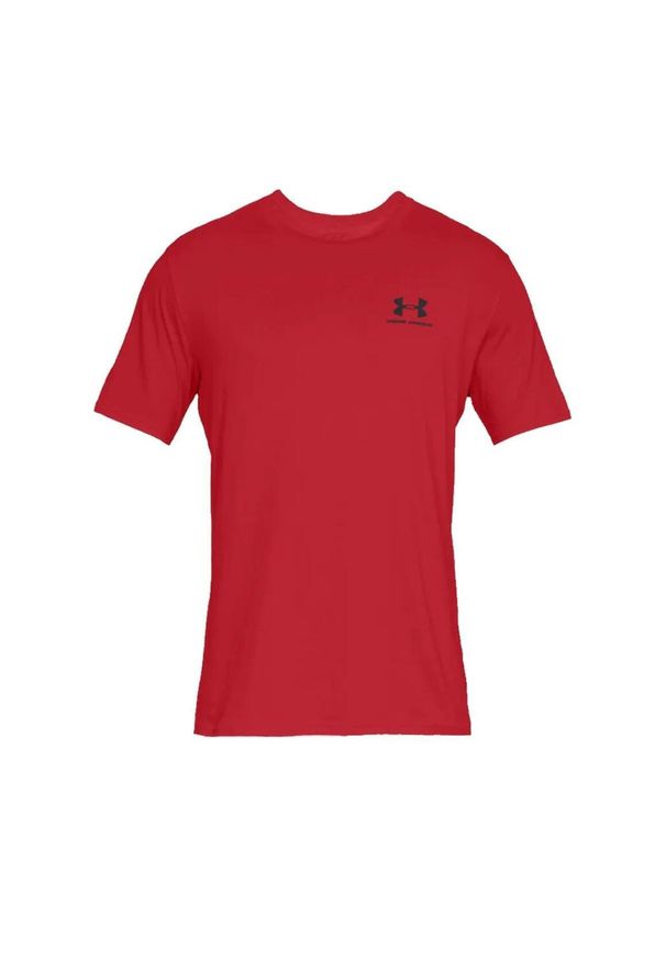 Koszulka sportowa męska Under Armour Sportstyle Left Chest SS. Kolor: czerwony. Długość rękawa: krótki rękaw. Długość: krótkie. Sport: fitness