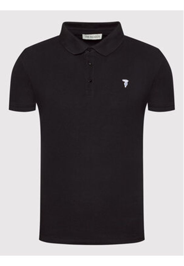 Trussardi Jeans - Trussardi Polo Piquet 52T00597 Czarny Regular Fit. Typ kołnierza: polo. Kolor: czarny. Materiał: bawełna