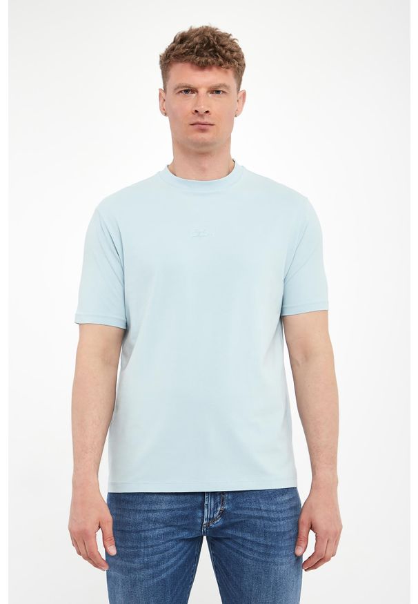 Karl Lagerfeld - T-shirt męski z tłoczonym logo KARL LAGERFELD