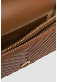 Pinko - PINKO Brązowa listonoszka damska Love One Classic. Kolor: brązowy. Styl: casual, elegancki #4
