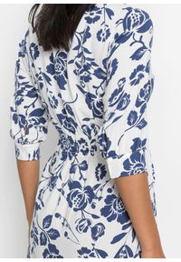 bonprix - Sukienka koszulowa z lejącej wiskozy. Kolor: biały. Materiał: wiskoza. Typ sukienki: koszulowe #3