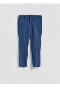 Reserved - Spodnie chino slim fit - niebieski. Kolor: niebieski. Materiał: tkanina, wiskoza