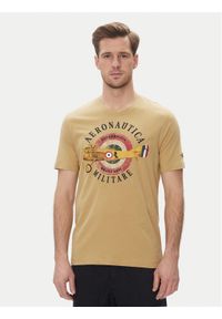 Aeronautica Militare T-Shirt 251TS2414J641 Beżowy Regular Fit. Kolor: beżowy. Materiał: bawełna