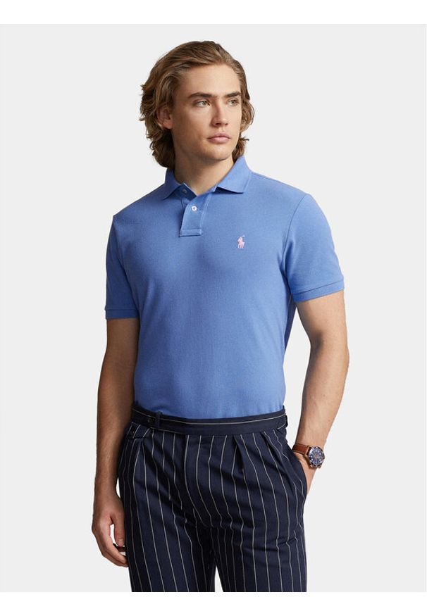 Polo Ralph Lauren Polo 710536856403 Niebieski Slim Fit. Typ kołnierza: polo. Kolor: niebieski. Materiał: bawełna