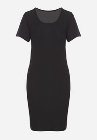 Born2be - Czarna Casualowa Sukienka z Bawełną Lumelisse. Okazja: na co dzień. Kolor: czarny. Materiał: bawełna. Typ sukienki: proste. Styl: casual #3