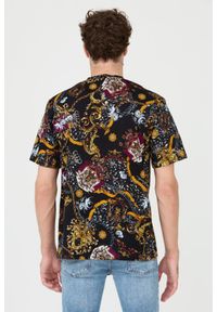 Just Cavalli - JUST CAVALLI Czarny męski T-shirt R Print Iconic Shields, Rozmiar XL. Kolor: czarny. Wzór: nadruk