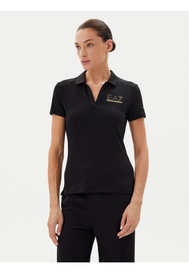 EA7 Emporio Armani Polo 7W000266 AF12500 UC001 Czarny Regular Fit. Typ kołnierza: polo. Kolor: czarny. Materiał: bawełna