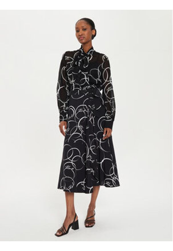 Karl Lagerfeld - KARL LAGERFELD Spódnica midi 245W1203 Czarny Regular Fit. Kolor: czarny. Materiał: wiskoza