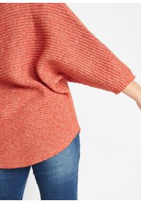 Sweter, rękawy kimonowe bonprix czerwony cynamonowy. Kolor: czerwony. Materiał: materiał, poliester #2