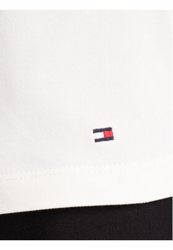 TOMMY HILFIGER - Tommy Hilfiger Polo Gold Button WW0WW45768 Écru Slim Fit. Typ kołnierza: polo. Materiał: bawełna