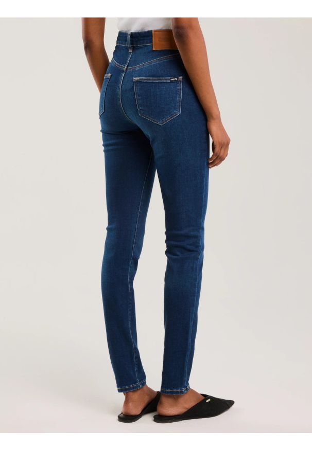 Big-Star - Jeansy damskie skinny z wysokim stanem niebieskie Clara 358. Stan: podwyższony. Kolor: niebieski. Styl: sportowy, klasyczny