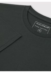 Pako Lorente - PAKO LORENTE – Bawełniany oliwkowy t-shirt. Okazja: na co dzień. Kolor: niebieski, żółty, oliwkowy. Materiał: bawełna. Styl: casual #4