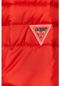 Guess - Kurtka. Okazja: na co dzień. Typ kołnierza: kaptur. Kolor: czerwony. Materiał: materiał, puch. Styl: casual #4