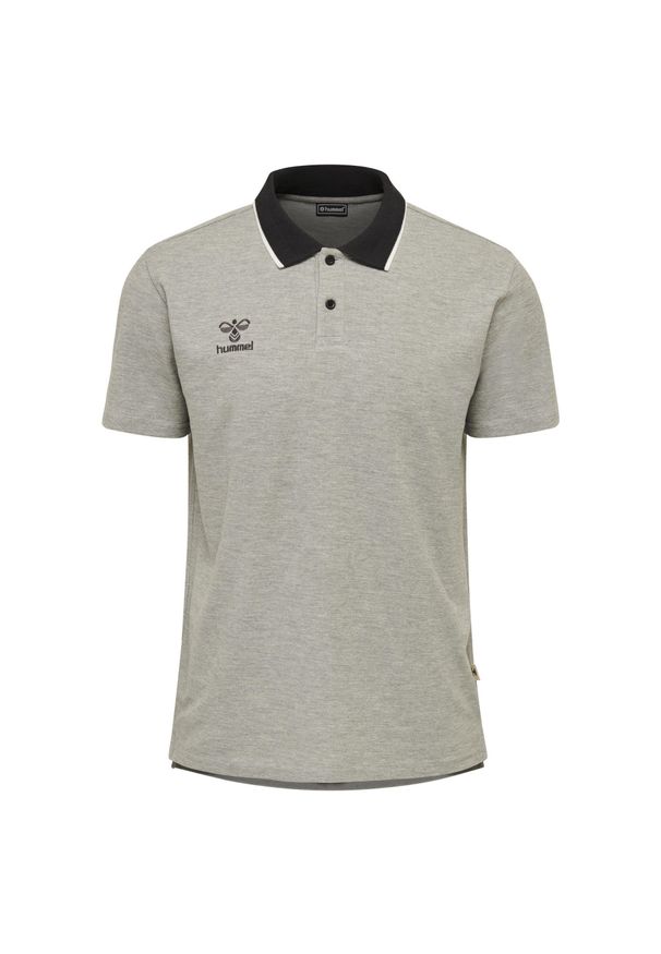 Polo Hummel Move. Typ kołnierza: polo. Kolor: szary. Sport: piłka nożna