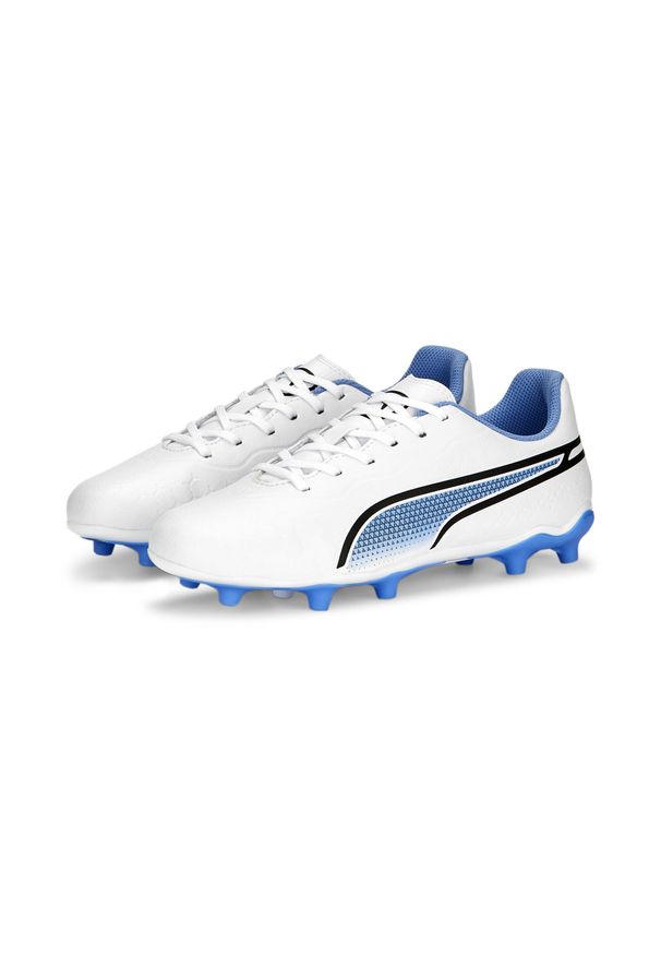Puma - Buty piłkarskie dziecięce PUMA King Match FG/AG. Kolor: biały. Sport: piłka nożna