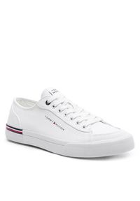 TOMMY HILFIGER - Tommy Hilfiger Tenisówki Corporate Vulc Canvas FM0FM04954 Biały. Kolor: biały. Materiał: materiał #6