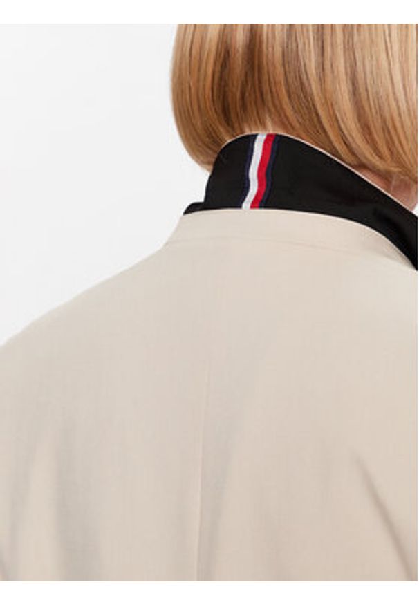 TOMMY HILFIGER - Tommy Hilfiger Marynarka Poly WW0WW39097 Beżowy Slim Fit. Kolor: beżowy. Materiał: syntetyk